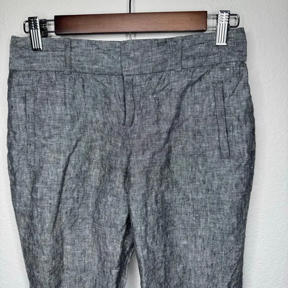 Banana Republic The Martin Fit Linen Dress Pants Gray Women’s‎ 2 Tailored Work